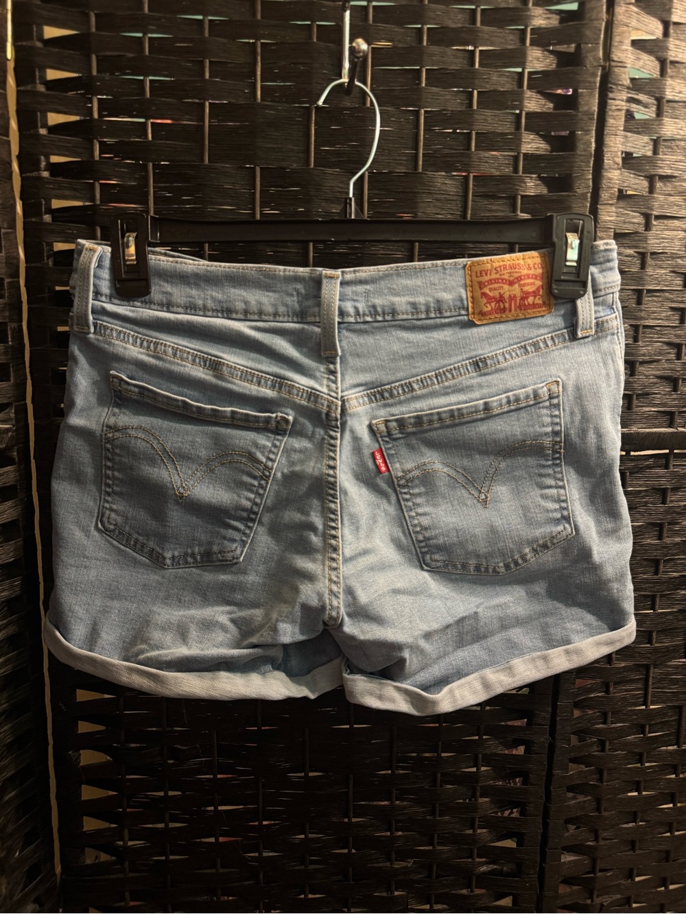 Levi's Light Blue Denim Rolled-Hem Shorts - Picture 2 of 3